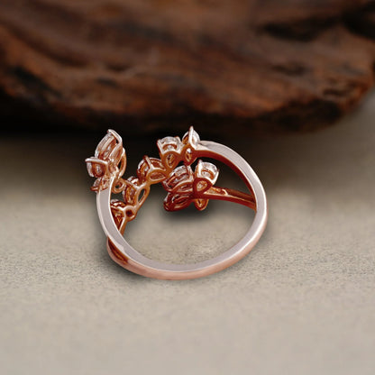 Pear & Marquise Diamond Open Ring - erayasparkle