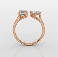 Emerald & Pear Ring – Lab-Grown Diamond Ring - Ring