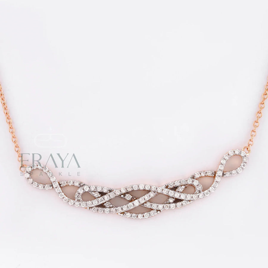 Infinity Knot Necklace with Lab Diamond -
