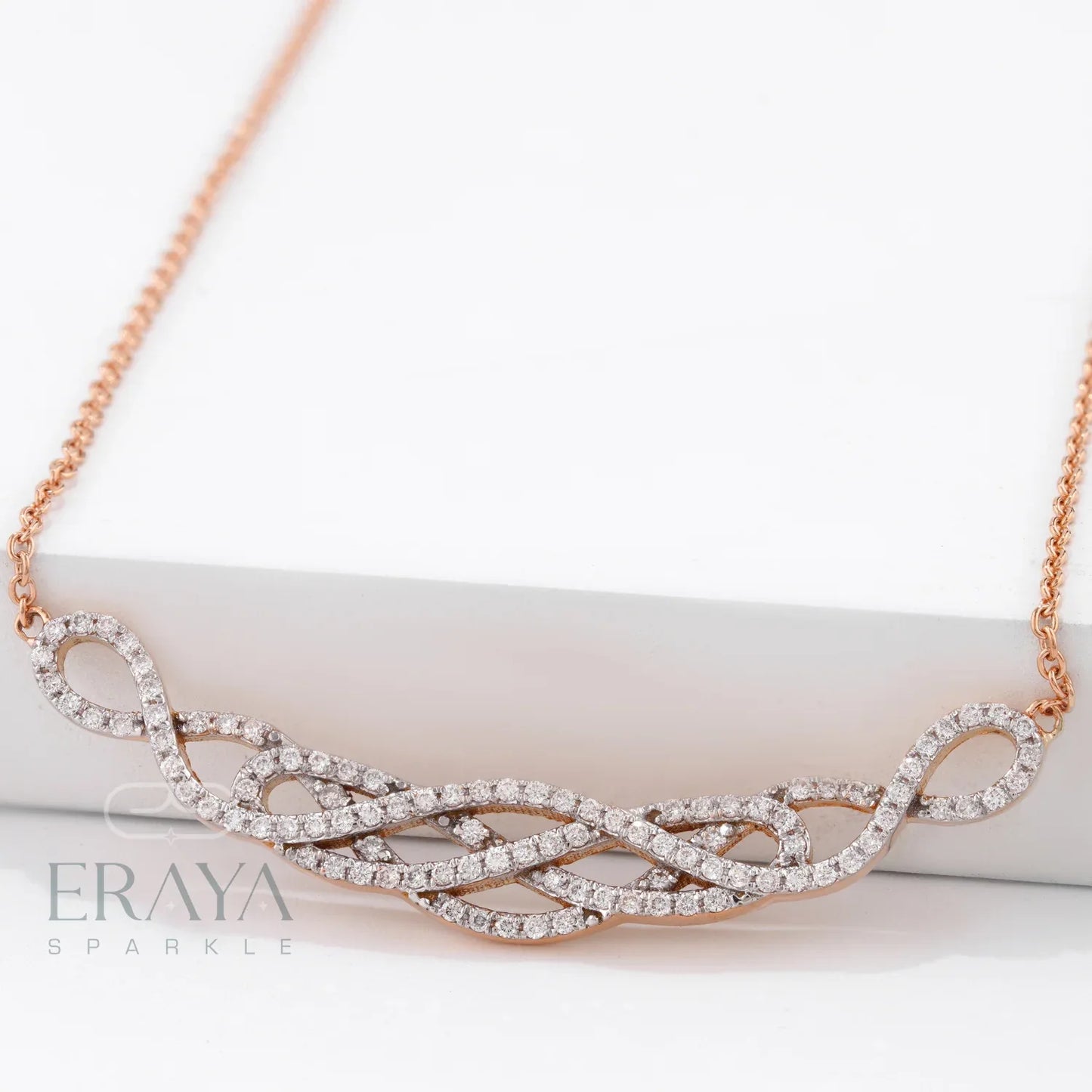 Infinity Knot Necklace with Lab Diamond - erayasparkle