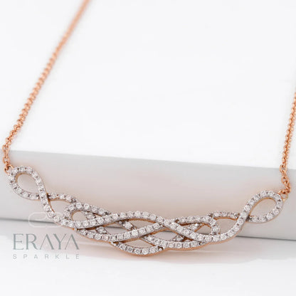 Infinity Knot Necklace with Lab Diamond - erayasparkle