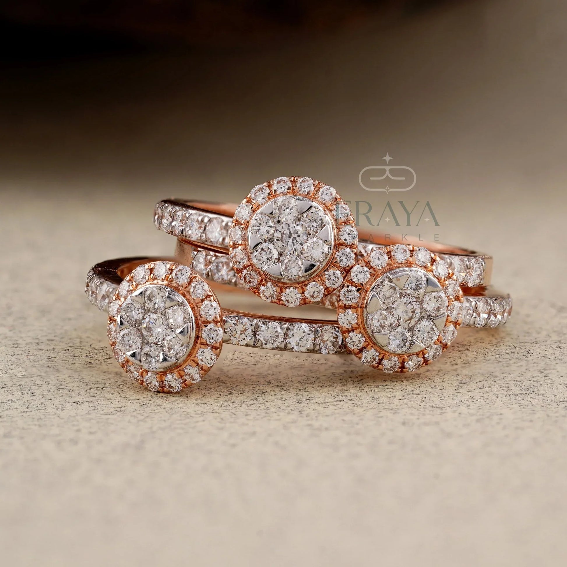 Trio Stackable Rings – Lab Grown Diamond Ring - erayasparkle