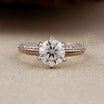 Rose Gold Pavé Solitaire – Diamond Ring - Ring