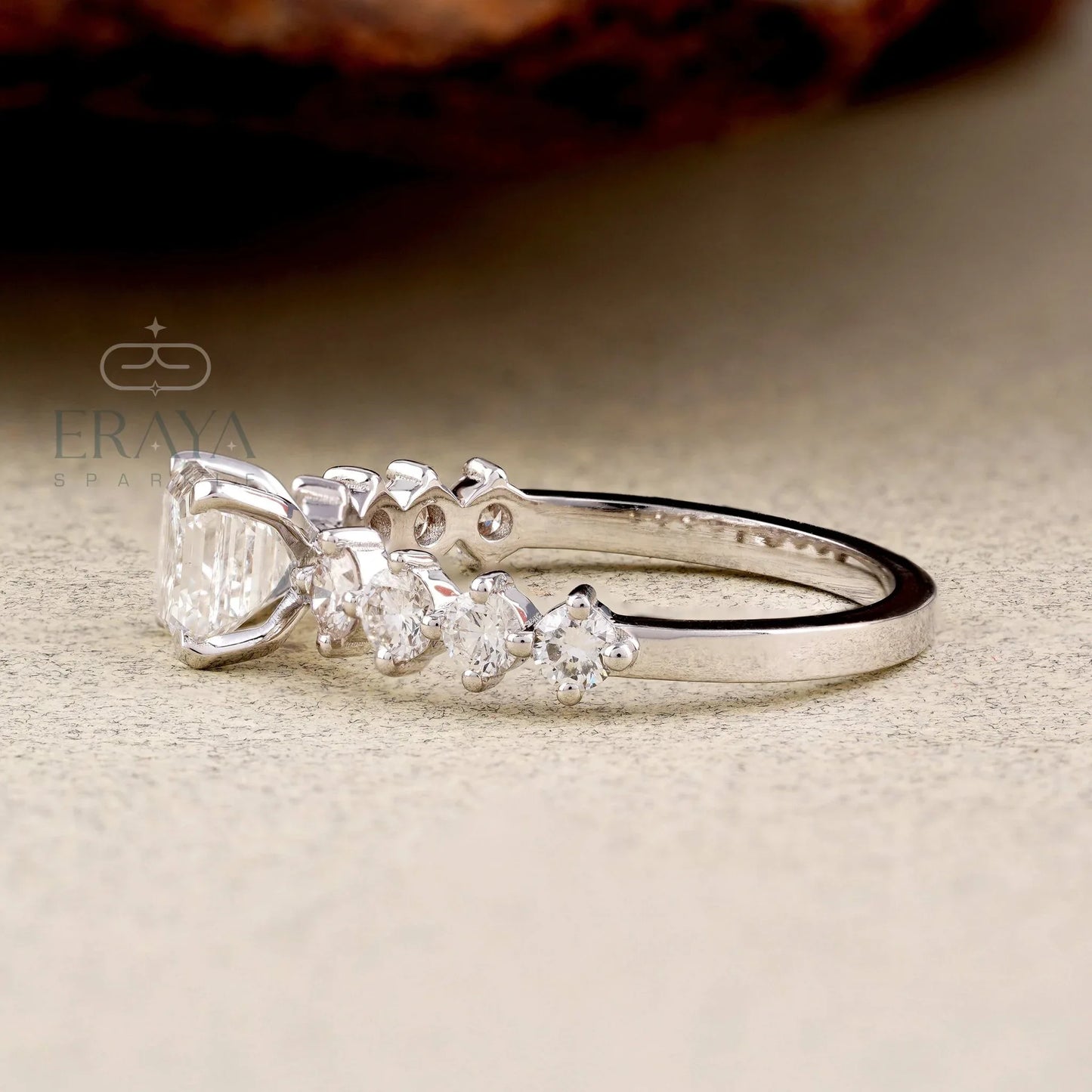 Asscher Cut Lab Diamond Ring – Minimalist Bridal Promise Ring - erayasparkle