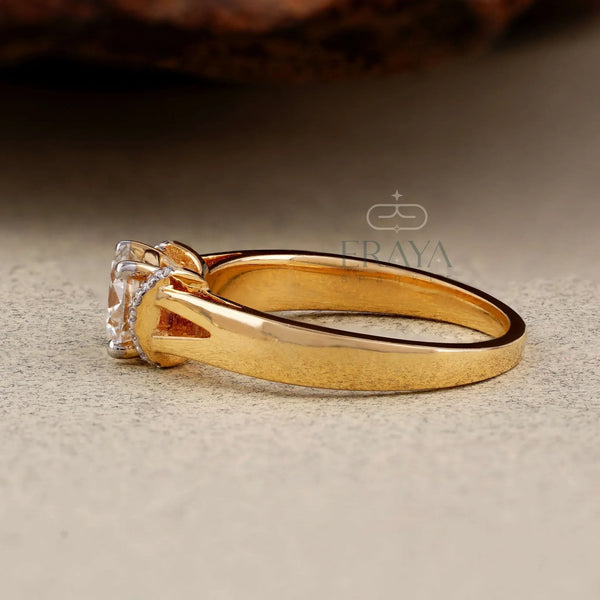 Solitaire Lab Grown Diamond Ring – Dainty Eco Engagement - Ring