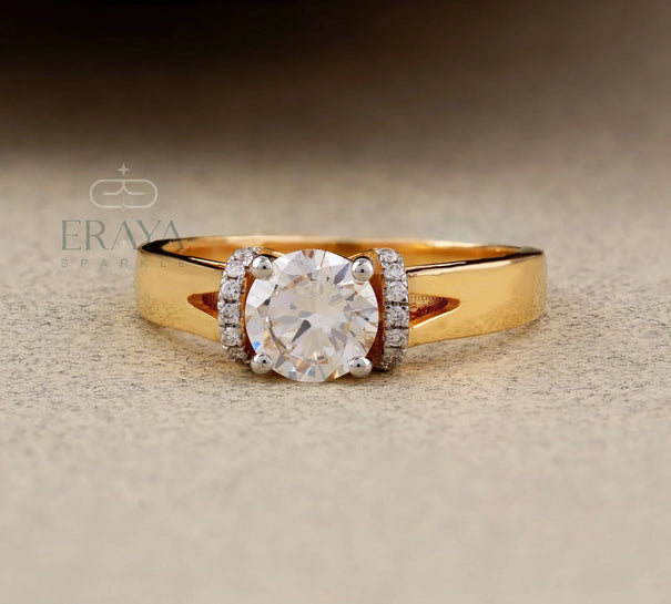 Solitaire Lab Grown Diamond Ring – Dainty Eco Engagement - Ring