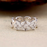 Pear Cut Lab Diamond Ring – Floral Petal Statement Design - Ring