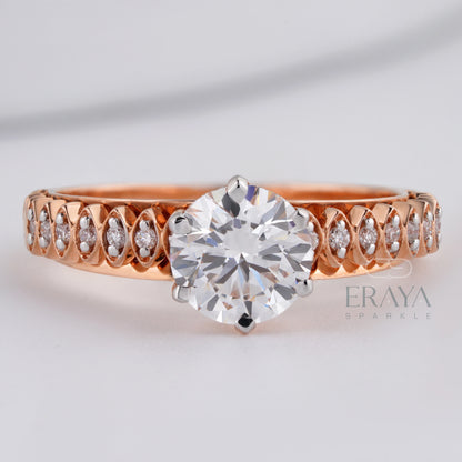 Solitaire 1ct Ring with Lab Diamond - erayasparkle