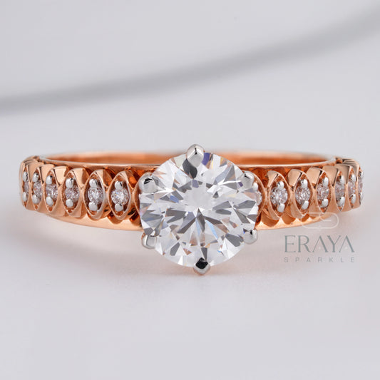 Solitaire 1ct Ring with Lab Diamond - erayasparkle