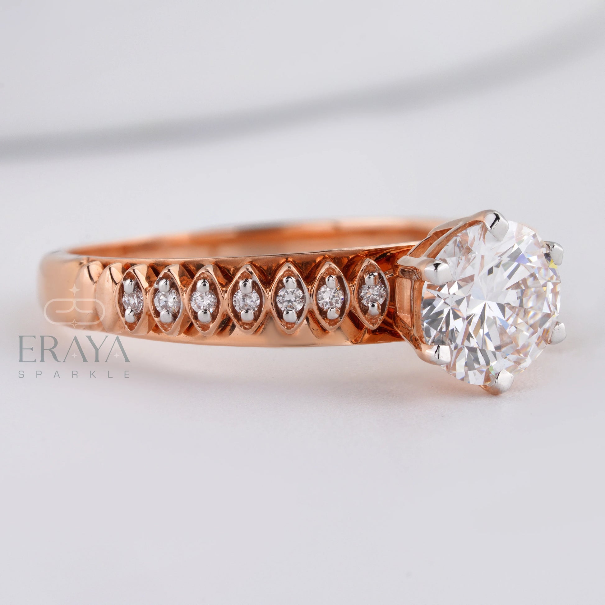 Solitaire 1ct Ring with Lab Diamond - erayasparkle