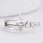 Pear Cut Band with LG Diamond Accent - Ring