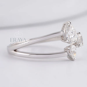 Pear Cut Band with LG Diamond Accent - Ring