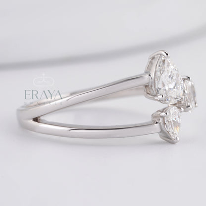 Pear Cut Band with LG Diamond Accent - erayasparkle