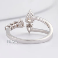 Pear Cut Band with LG Diamond Accent - Ring