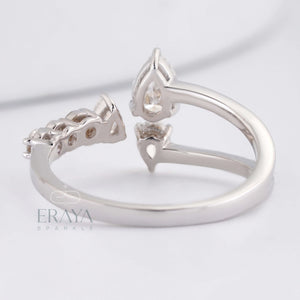 Pear Cut Band with LG Diamond Accent - Ring