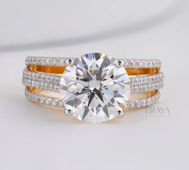 Round Bridal Ring with Diamond - Ring