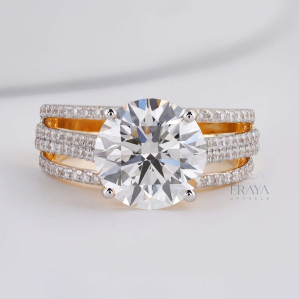 Round Bridal Ring with Diamond - Ring