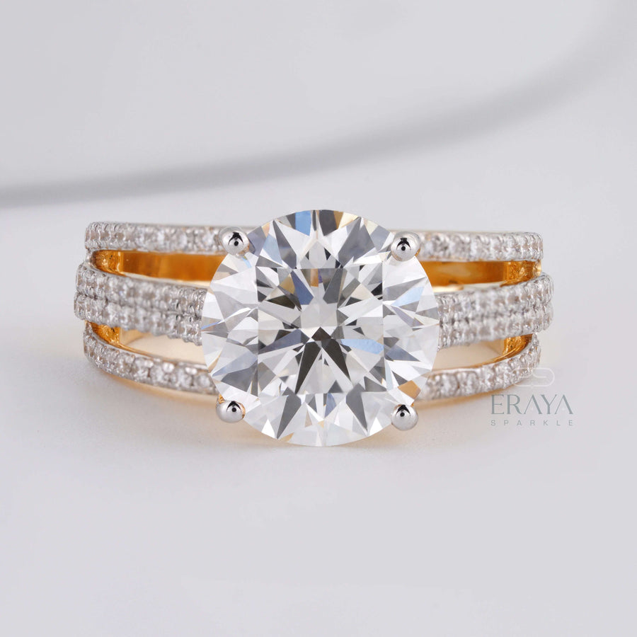 Round Bridal Ring with Diamond - Ring