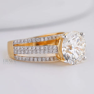 Round Bridal Ring with Diamond - Ring