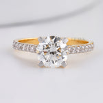 7.30MM Solitaire with LG Diamond Halo Ring - Ring