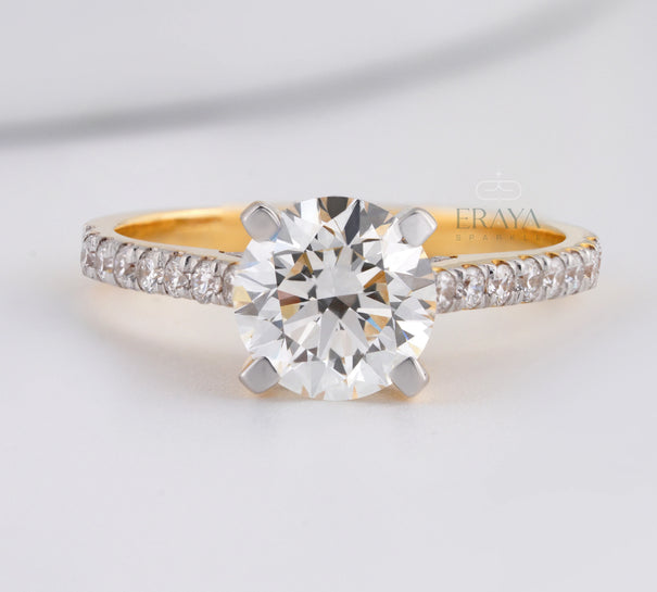 7.30MM Solitaire with LG Diamond Halo Ring - Ring