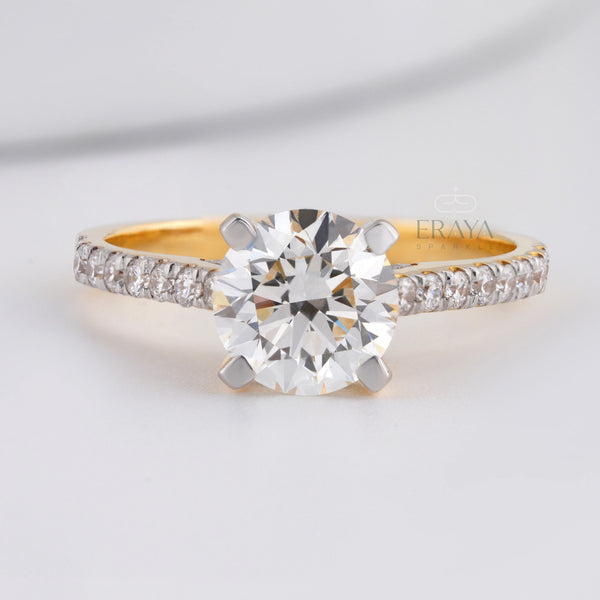 7.30MM Solitaire with LG Diamond Halo Ring - Ring