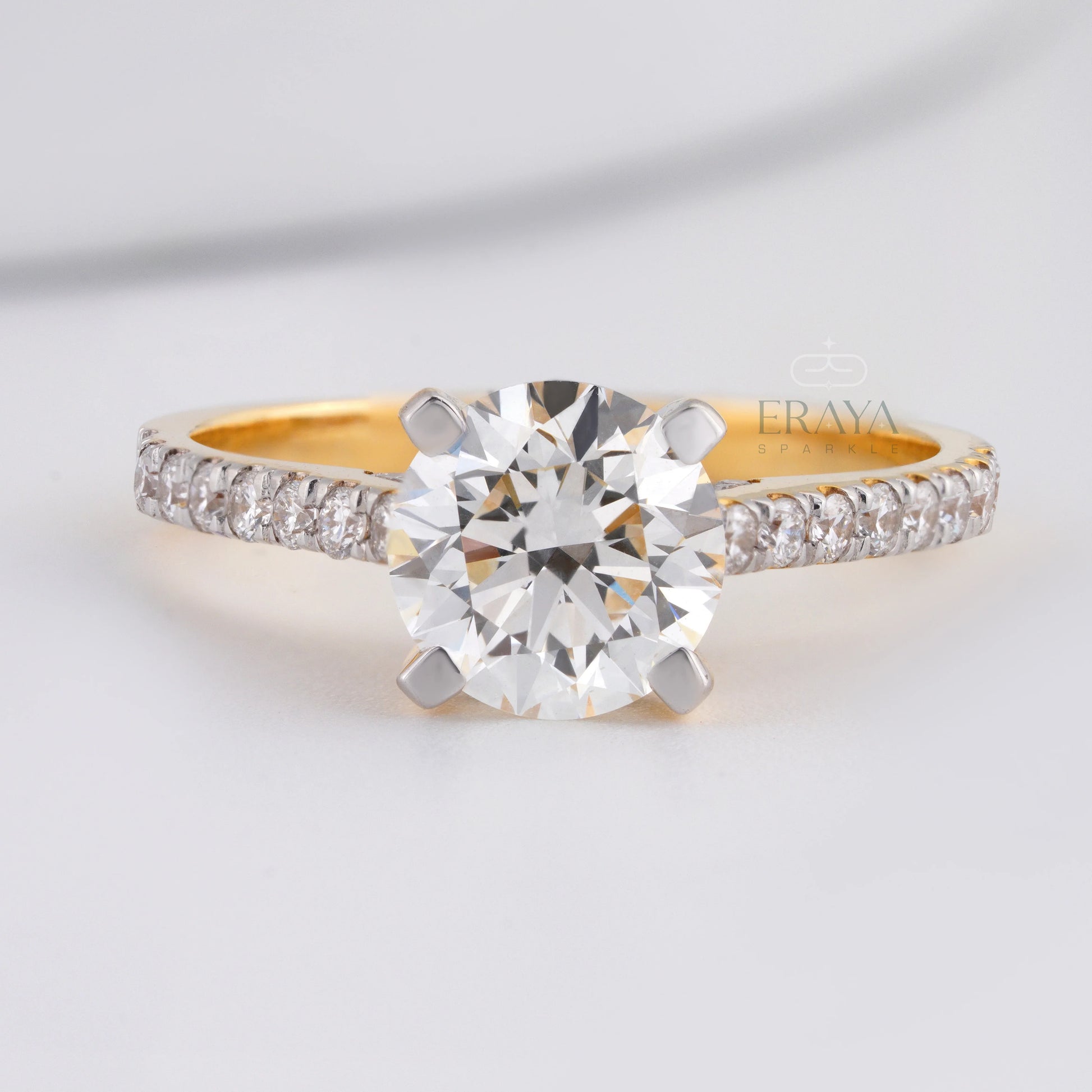 7.30MM Solitaire with LG Diamond Halo Ring - erayasparkle