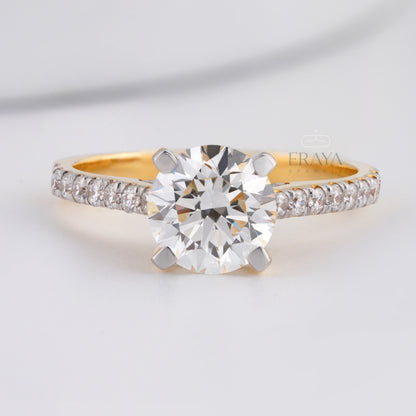 7.30MM Solitaire with LG Diamond Halo Ring - erayasparkle