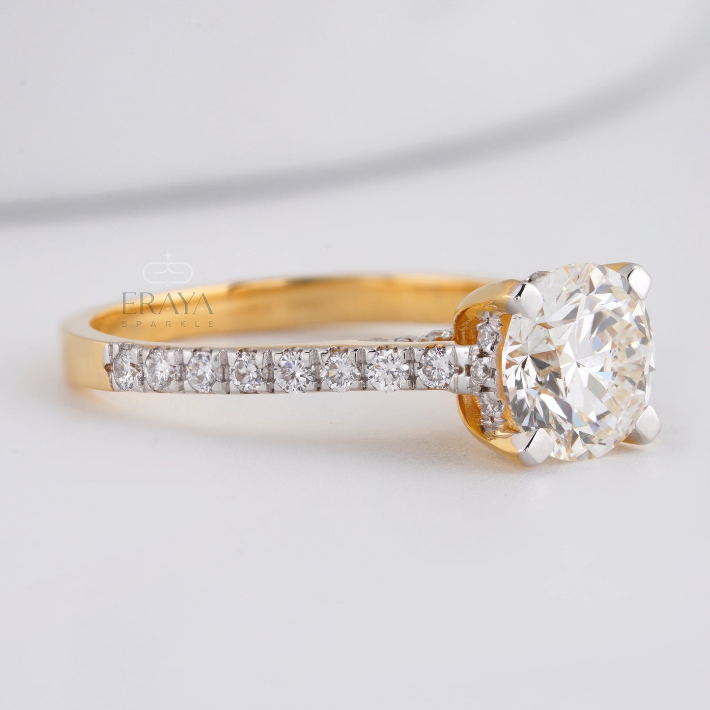 7.30MM Solitaire with LG Diamond Halo Ring - erayasparkle
