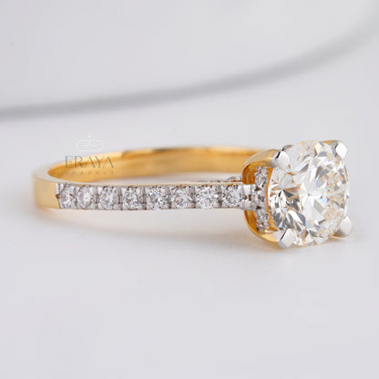 7.30MM Solitaire with LG Diamond Halo Ring - erayasparkle