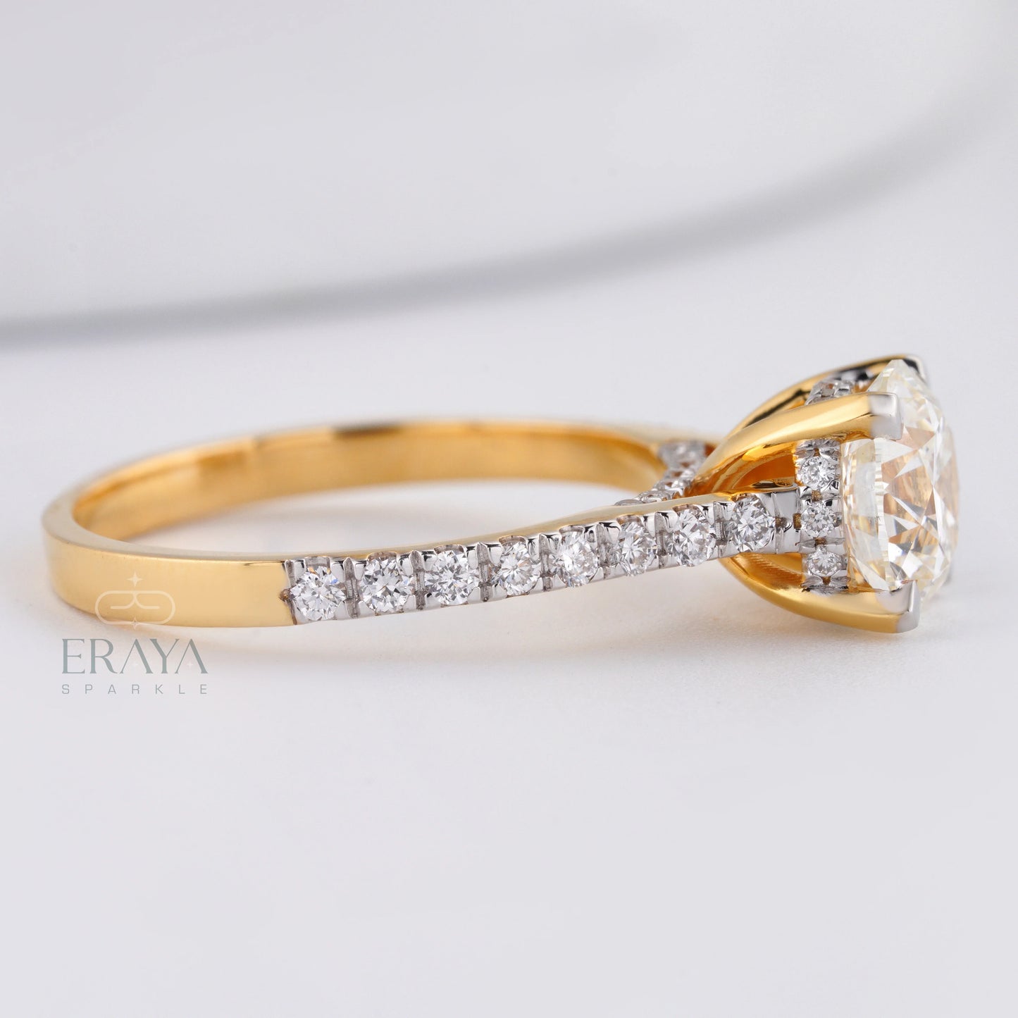 7.30MM Solitaire with LG Diamond Halo Ring - erayasparkle