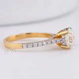 7.30MM Solitaire with LG Diamond Halo Ring - Ring