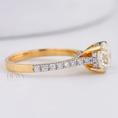 7.30MM Solitaire with LG Diamond Halo Ring - Ring