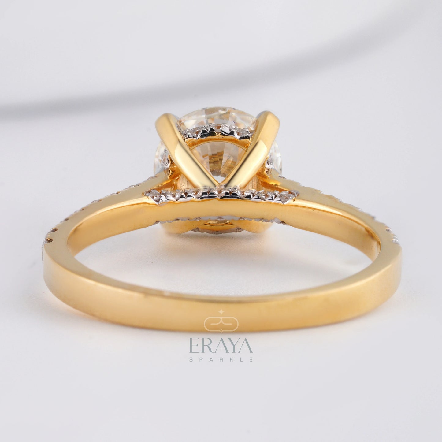 7.30MM Solitaire with LG Diamond Halo Ring - erayasparkle