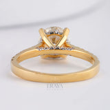 7.30MM Solitaire with LG Diamond Halo Ring - Ring