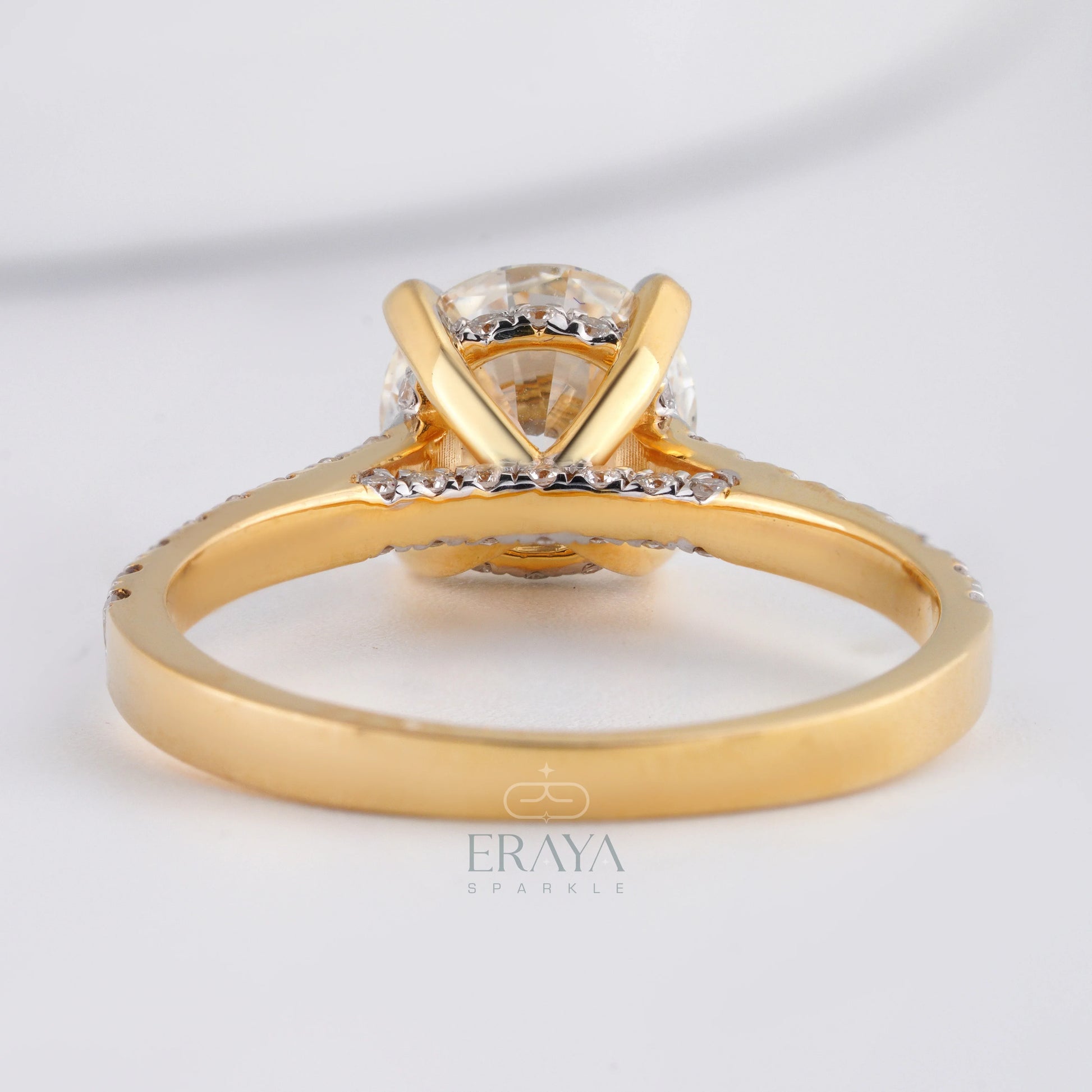 7.30MM Solitaire with LG Diamond Halo Ring - erayasparkle