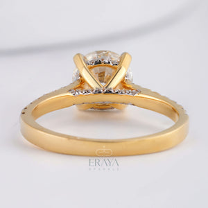 7.30MM Solitaire with LG Diamond Halo Ring - Ring