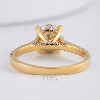 7.30MM Solitaire with LG Diamond Halo Ring - erayasparkle