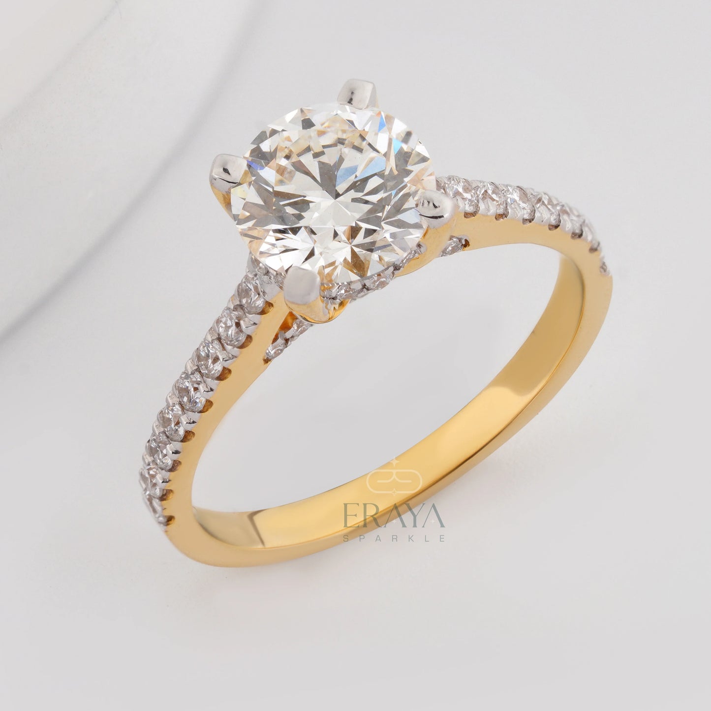 7.30MM Solitaire with LG Diamond Halo Ring - erayasparkle