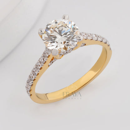 7.30MM Solitaire with LG Diamond Halo Ring - erayasparkle
