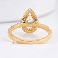 Pear Cut Halo with Lab Diamond Ring - Ring