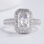 Emerald Halo Solitaire – Emerald Diamond Ring - Ring