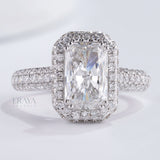 Emerald Halo Solitaire – Emerald Diamond Ring - Ring