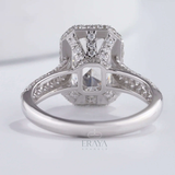 Emerald Halo Solitaire – Emerald Diamond Ring - Ring