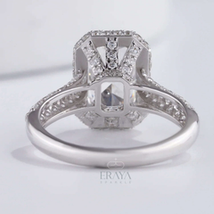 Emerald Halo Solitaire – Emerald Diamond Ring - Ring