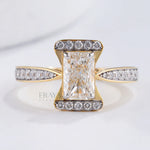 Radiant Pavé Ring with Lab-Grown Diamond - Ring
