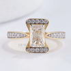 Radiant Pavé Ring with Lab-Grown Diamond - Ring