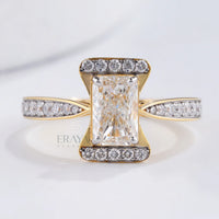 Radiant Pavé Ring with Lab-Grown Diamond - Ring