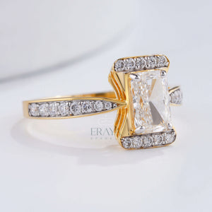 Radiant Pavé Ring with Lab-Grown Diamond - Ring