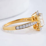 Radiant Pavé Ring with Lab-Grown Diamond - Ring